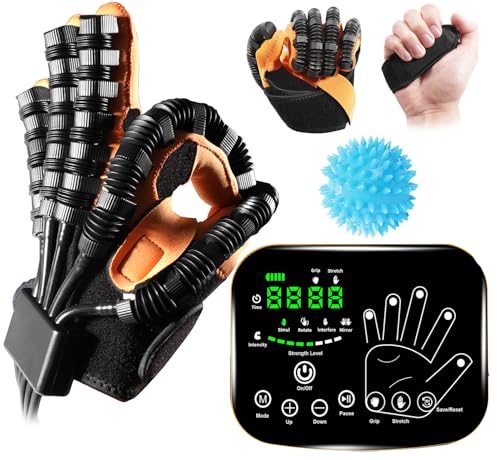 9th Generation Upgrade Rehabilitation Robot Gloves for Stroke Recovery – Hand Weakness & Hemiplegia Home Physical Therapy Device with Mirror Training & Multi-Mode (Left Hand, M) - size: Left Hand, M