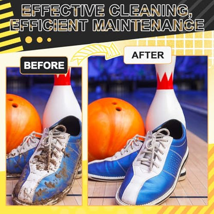 2 Pack Bowling Shoe Brushes 3-in-1 Heavy Duty Bowling Shoe Cleaning Brush Set Sports Basics Accessory Kit Including Stainless Steel Nylon and Rubber Bristles for Boot Cleaning Polish Soles Remove Dust