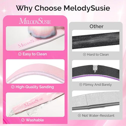 MelodySusie 6Pcs Nail Files 100/180 Grit Emery Boards Set Pink | Double Sided, Acrylic Gel Natural Nails, Professional Manicure Pedicure Shaping Tools, Home and Salon Care - size: 6Pcs Mix Shape