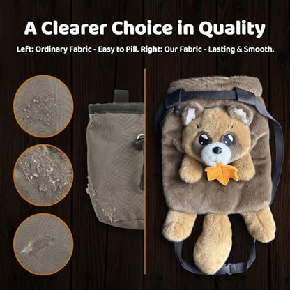 Raccoon Rock Chalk Bag, Funny Outdoor Rock Climbing Powder Bag with Adjustable Waist Belt, Drawstring Closure Bouldering Chalk Pouch for Climbers