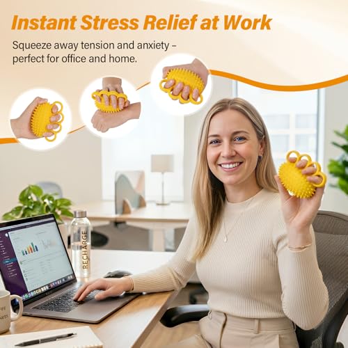 Fanwer Hand Exercise Squeeze Balls for Hand Therapy, Grip Strength Trainer | Hand Massage Stress Balls, Hand Strengthener for Adults, Seniors & Disabled, Rehab, Arthritis, Carpal Tunnel