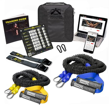 Crossover Symmetry Shoulder System Includes Two Sets of Resistance Bands Attachments Training Guide Exercise Chart Online Workouts for Home Fitness Rehab Rotator Cuff Exercises - style: Elite Door Belts