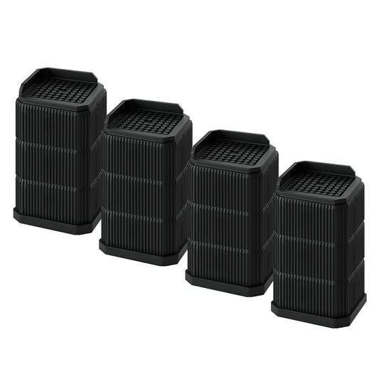 4 Pack Stackable Treadmill Incline Riser Blocks, Height Lift for Leveling & Uphill Training, Heavy Duty Support up to 4000 lbs, for Gym and Home Use - color: Black, size: 3 layers (6in)
