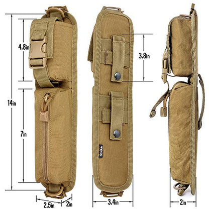 WYNEX Tactical Molle Accessory Pouch, Backpack Shoulder Strap Bag Shoulder Tape Additional Bag Multifunctional Hunting Tools Pouch - color: Khaki (upgraded) - 2 Packs