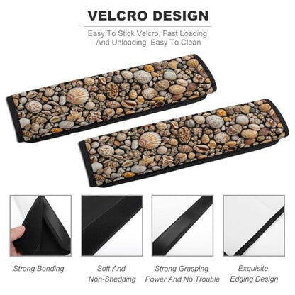 2 Pack Beach Shell Ocean Seashell Car Seat Straps Shoulder Pads Soft Padded Seat Belt Cushion for Kids, All Vehicles, Pressure Relief - color: Pattern 1241