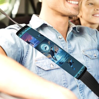 2PCS Ocean Whale Killer Whale Car Seat Belt Pad Breathable Shoulder Protector for Girls and Boys, Most Cars, Anti-Slip Pad - color: Pattern 352