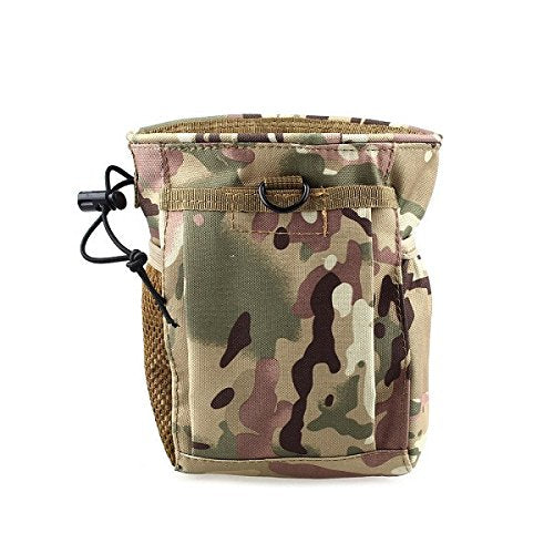 DLP Tactical Multipurpose MOLLE Utility Pouch – 8x6x3 Bag for Tools Mags NVG Chalk or Gear – Nylon Dump Pouch with Side Pockets Hook & Loop Front Pocket and Shock Cord Closure - color: CP