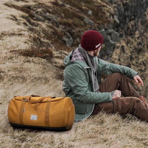 Lyweem Travel Duffle Bag for Men 60L Medium Lightweight Sports Gym Bag Traveling Duffel Backpack for Women Weekender Overnight Bags with Shoes Compartment, Brown - color: Brown