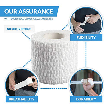 Weightlifting Tape, Stretch Sports Tape for Wrist and Hand Use, 6 Rolls, White - color: White