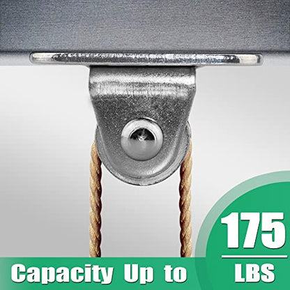 Small Pulley Block Silent Wall Ceiling Mount Pulley with Bearing Fixed Pulleys Wheel Loading 175 lb for Cord, Material Handling and Moving (2 PCS)