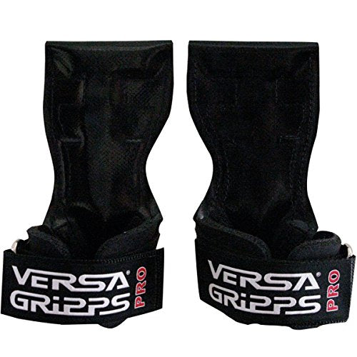 Versa Gripps® Pro, Made in The USA, Wrist Straps for Weightlifting Alternative, The Best Training Accessory - color: Black, size: Reg/Large: 7-1/8" to 8"