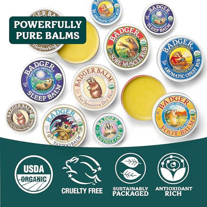 Badger Healing Balm, Hard Working Hands Cream, Organic Hand Cream for Dry Cracked Hands, Long Lasting Hand Moisturizer/Dry Hands Treatment, 2 oz Tin, 2-Pack - size: 2 Ounce (Pack of 2)
