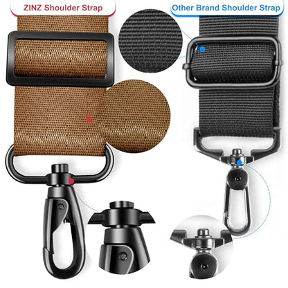 ZINZ 75" Shoulder Strap with Fixed Pad and Dual Balanced Buckles，Khaki - color: Khaki