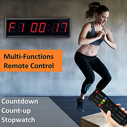LED Digital Countdown Wall Clock Fitness Timer Stopwatch for Gym (2.3inch Digital High) - size: 2.3inch Digital High