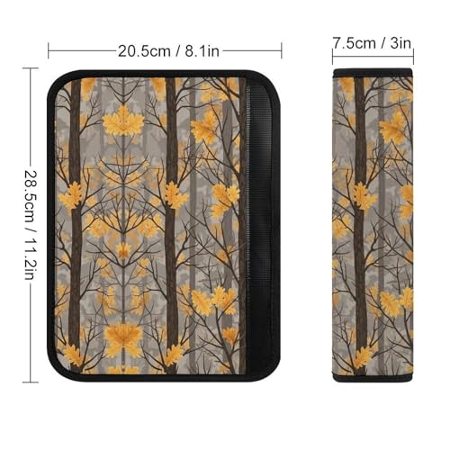 2 Pack Universal Fit Seat Belt Shoulder Pad for Kids, Car Seats Pushchair Strollers High Chair Pushchair, Camo Tree Bark Leaf Brown Shoulder Protector, Anti-Slip Pad - color: Pattern 1045