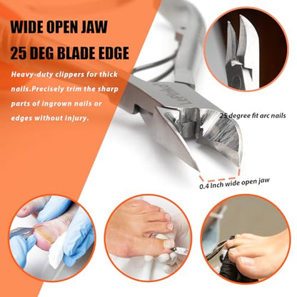 Heavy Duty Podiatrist Toenail Clippers for Thick and Ingrown Nails, Hand Forged Stainless Steel Toe Nail Clippers for Men Women Seniors - size: 1PCS