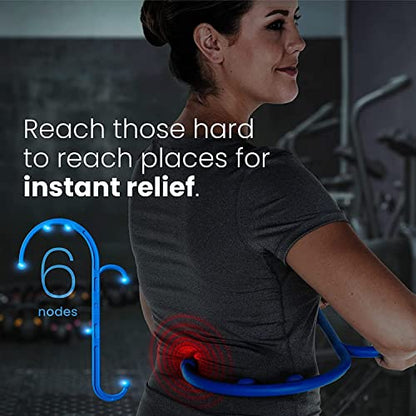 Mount Plus MP005 Back Massager Handheld Tool | Back and Neck Massager | Trigger Point Therapy Self Massage Tool | Fibromyalgia Pain Relief (1 Pack Blue)