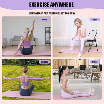 Figure 8 Resistance Bands with Handles,Silicone Exercise Band Set | Upgraded 8-Shaped Stretch Bands for Women Home Working Out Arms Back Legs Pilates Yoga Physical Therapy Multi Packs - color: 2Pcs Pink 15Lb & Purple 25Lb