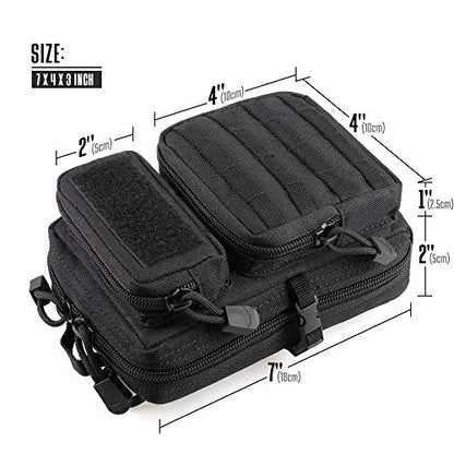 LIVANS Tactical Molle Utility Pouch, EDC Tool Pouch Tactical Phone Pouches Mini Waist Pouches Medical EDC IFAK Pack Mini Design of 3-Day Backpack - color: Black