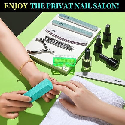 FANDAMEI Nail Tools, Nail Care Kit, Nail Files 100/180, Nail Buffer Block, Cuticle Nippers, Cuticle Pusher, Cuticle Peeler, Nail Lifter for Ingrown Toenails, Toenail File, Manicure Kit, Green - color: X-green