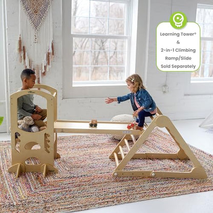 Little Partners Learn 'N Climb Foldable Wooden Climbing Triangle, Wood Climbing Gym for Toddlers, Triangle Climber for Skill-Building and Active Play, Natural - color: Natural
