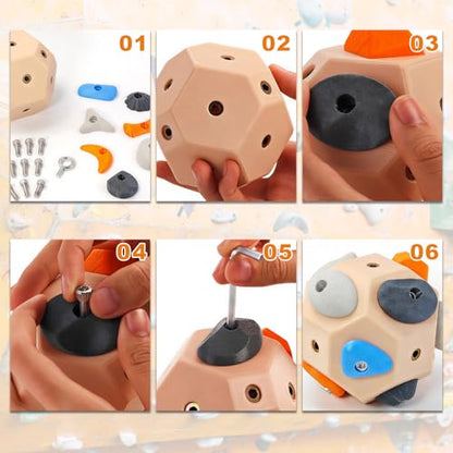 2 PCS Boulder Block,RockClimbing Ball for Finger Strength Training | Handcrafted Boulder Block for Climbers,Strength & Precision Tool, Gifts for Rock Climbers