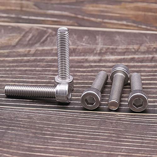 30 PCS M6 x 40mm, 45mm, 50mm, 55mm, 60mm Stainless Steel Socket Head Cap Screws with Free Hex Wrench, Hex Drive Metric Threaded Socket Screws Assortment, 304 Stainless Steel 18-8, Full Thread - size: M6 x 40, 45, 50, 55, 60mm