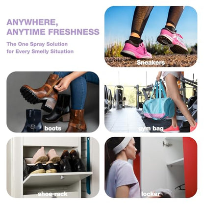 Air Jungles Shoe Deodorizer Spray 2 Oz 2-Pack, Lavender Odor Eliminator | Travel Size, Up To 300 Sprays Each, Smell Remover Footwear Freshener For Sneaker, Boot, Locker & Gym Bag