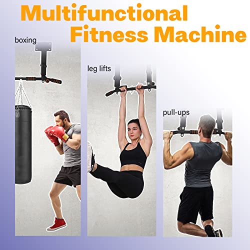 Wall Mounted Pull Up Bar Multifunctional Chin Up bar for Home Gym | Heavy Duty Multifunctional,Power Tower Set,Training Equipment Fitness Dip Stand,Supports to 440 Lbs - color: Joist Mount Pull Up Bar