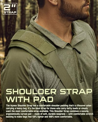 WYNEX Shoulder Strap, 55 inch Universal Bag Strap Replacement with Pad | Single Shoulder Strap with Detachable Thick Pad, Crossbody Bag Strap for Tactical Pouch Tool Bag Messenger Bag Luggage Duffle - color: Army Green, size: 2“ Strap