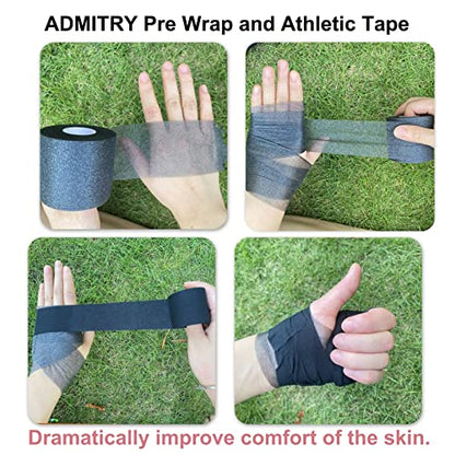 ADMITRY Athletic Tape,5 Pack Black Sports Tape | Strong Stick No Sticky Residue for Hockey Climbing Sports Medical Splints - color: Athletic Tape Black(cotton)-5 Rolls