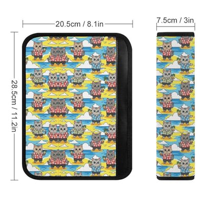 Universal Soft and Comfortable Beach Funny Cat Seat Belt Shoulder Pad for Girls and Boys, Most Cars, 2 Pack Seat Belt Covers Cushion Shock Absorption - color: Pattern 216