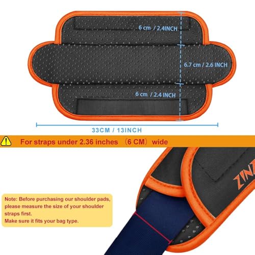 Ultra Thick & Breathable Universal Shoulder Pad Cushion for Bag - Long & Comfort - color: Gray&orange