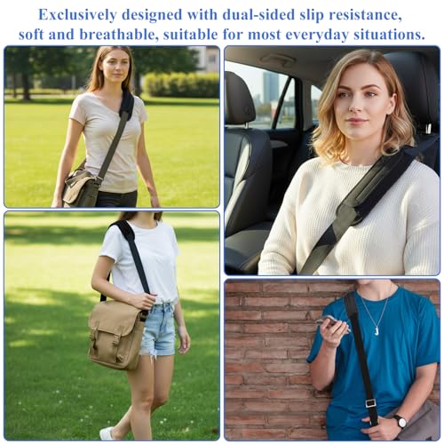 Strap Cushion for Bag Universal Shoulder Strap Pad for Bags Black Large Breathable Shock Absorption for Bag, Messenger Bags, Backpacks and Purse Non-Slip Thick Cushion with Foam | Black Large Breathable Shock Absorption for Bag, Messenger Bags, Backpacks