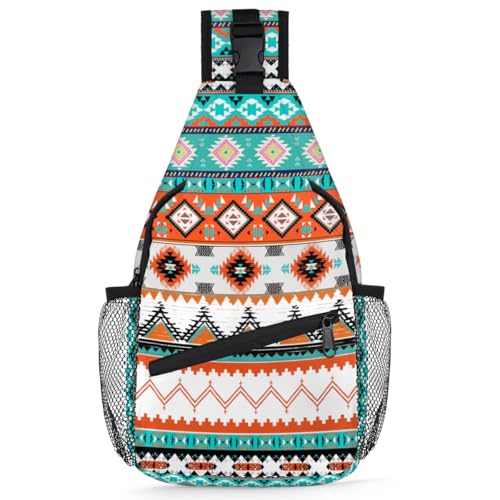 Retro Ethnic Patterns Sling Backpack for Women Men Waterproof Antitheft Chest Bag Lightweight Travel Crossbody Shoulder Bag for Shopping Outdoor Leisure Sports Mountaineering Riding - color: Backpack18