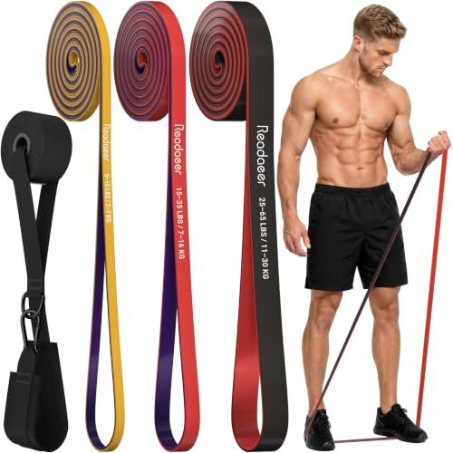 Pull Up Assistance Bands 5 Resistance Bands for Full-BodyTraining(5-125LBS) | Resistance Bands Set for Men & Women, Exercise Bands for Working Out, Fitness, Therapy at Home, Gym - size: Light: 5-65LBS