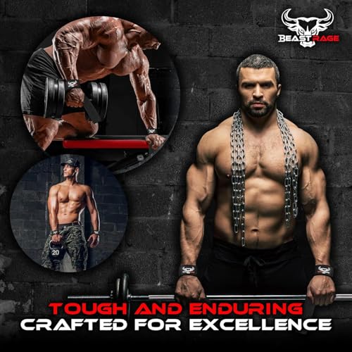 BEAST RAGE Lifting Wrist Straps for Weightlifting, Straps Gym Grip Power Workouts Lifting Straps Padded Neoprene & Premium Cotton Men Women, Deadlift Bodybuilding Exercise Lifting Straps - color: Black