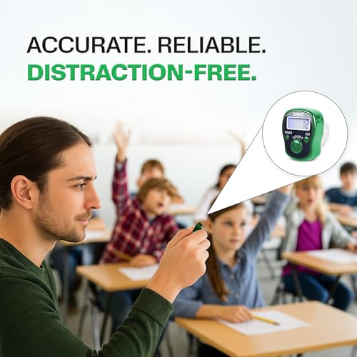 CINCY Clicker Counter with LED for Day & Night Use - Instant Reset, Accurate & Quiet, Long Battery Life - for People, Laps, Pitch, Golf, Baseball, Fish Counting, for Prayer, Everyday Prayer – 1 Pack - color: Green