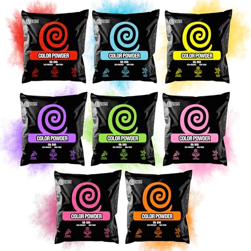 Chameleon Colors Color Powder, 5 lb Bags, 8 Pack, Assorted Vibrant Colors for Holi, Color Run, Photo Shoot, School Events - size: 8 Pack