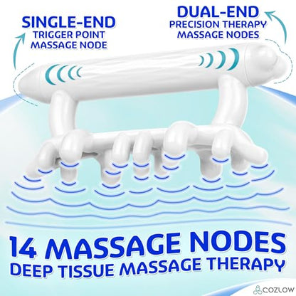Fascia Massage Tool with Deep Tissue Nodes for Trigger Point Pain Relief | Cozlow myofascial release massager for tight muscle knots - helps reduce cellulite appearance for neck, shoulder, arms, legs - color: Blue - Style C