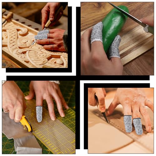 BOHUI 20PCS Finger Cots Cut Resistant Protector, Finger Covers for Cuts, Fingers Sleeve Protectors Reusable, Gloves Life Extender, Anti-Slip Cut Resistant Fingers Protectors for Kitchen, Sculpture