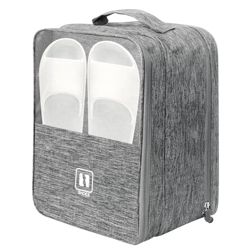 Large Shoe Bags for Travel, Shoe Travel Bag Holds 3 Pairs of Shoes, Travel Shoe Bags for Packing in Suitcase, Portable Dance Shoe Storage Pouch, Shoe Organizer, Sneaker Storage Bag (Grey) - color: Grey