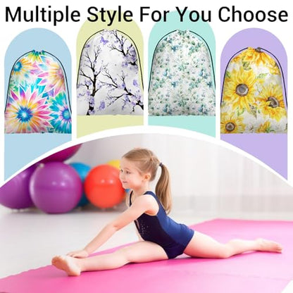 Gymnastics Grip Bag Lightweight Small Drawstring Grip Bags for Gymnasts - color: Cherry Flower-purple