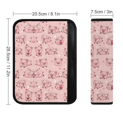 2 Pack Cute Funny Pigs Pink Car Seat Belt Pad Universal Soft and Comfortable Harness Pads Strap for Adult Use, Most Cars, Easy Install (No Tool) - color: Pattern 1084