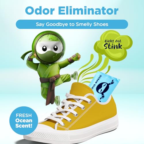Shoe Ninja Shoe Deodorizer - Shoe Odor Elimination with Activated Charcoal, Versatile and Reusable Shoe Smell Remover, Boxing Glove Deodorizer, and Shoe Freshener, Great for Sports - 1 Pack Count of 2 - size: 1 Count (Pack of 2)