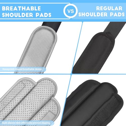 ZINZ 2-Pack Universal Shoulder Pad with Ultra thick Cushion for Bag Luggage Bag Crossbody, Plus Long & Anti-Slip & Breathable,Gray-2Pack - color: Gray-2pack