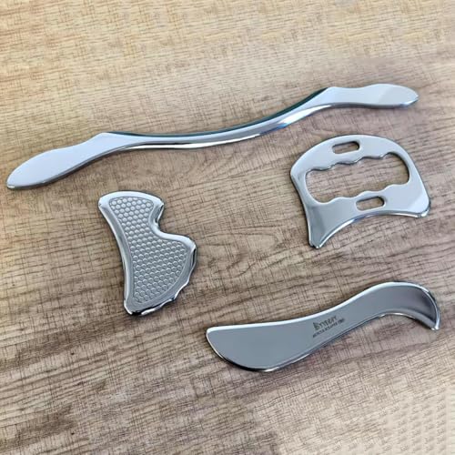 BYYDDIY 304Stainless Steel Gua Sha Muscle Scraper Scraping Massage Tool Kit,IASTM Tools, Great Soft Tissue Physical Therapy Used for Back, Legs, Arms,Neck (L-SD2B) - style: L-SD2B