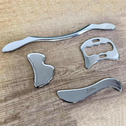 BYYDDIY 304Stainless Steel Gua Sha Muscle Scraper Scraping Massage Tool Kit,IASTM Tools, Great Soft Tissue Physical Therapy Used for Back, Legs, Arms,Neck (L-SD2B) - style: L-SD2B