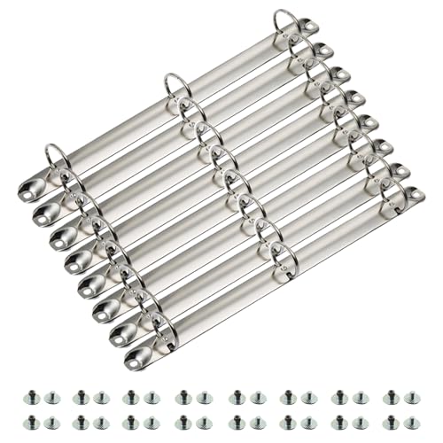 8 Pack Letter Size Ring Binder Mechanism, Metal 3 Ring Binders Ring Replacement Kit, Loose Leaf Binding Spines Combs for Organizers DIY Planners(Silver) - size: 8