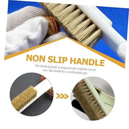 Healifty 2Pcs Boars Hair Climbing Brush Sturdy Handle for Bouldering and Rock Cleaning Portable Sports Cleaning Tool